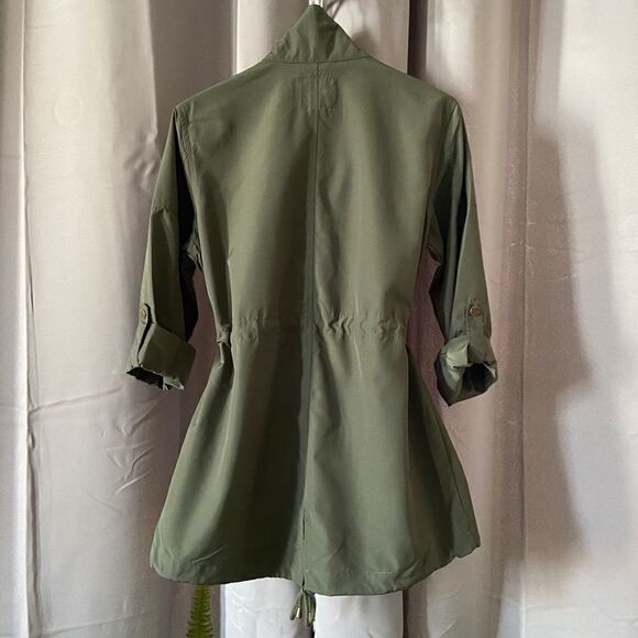 Sanctuary Olive Trench Drawstring Jacket M - Picture 4 of 14